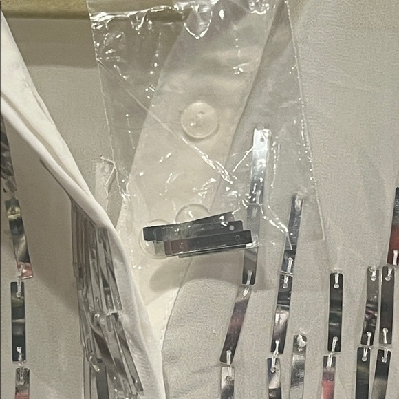 NWT-Boston Proper White Blouse with Silver Accents - Picture 8 of 13